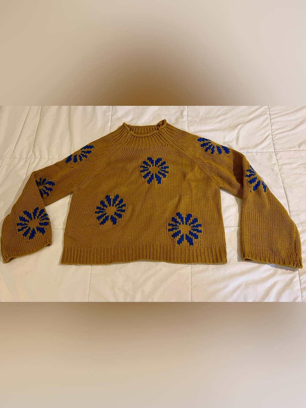 Mustard Floral Crewneck Sweater